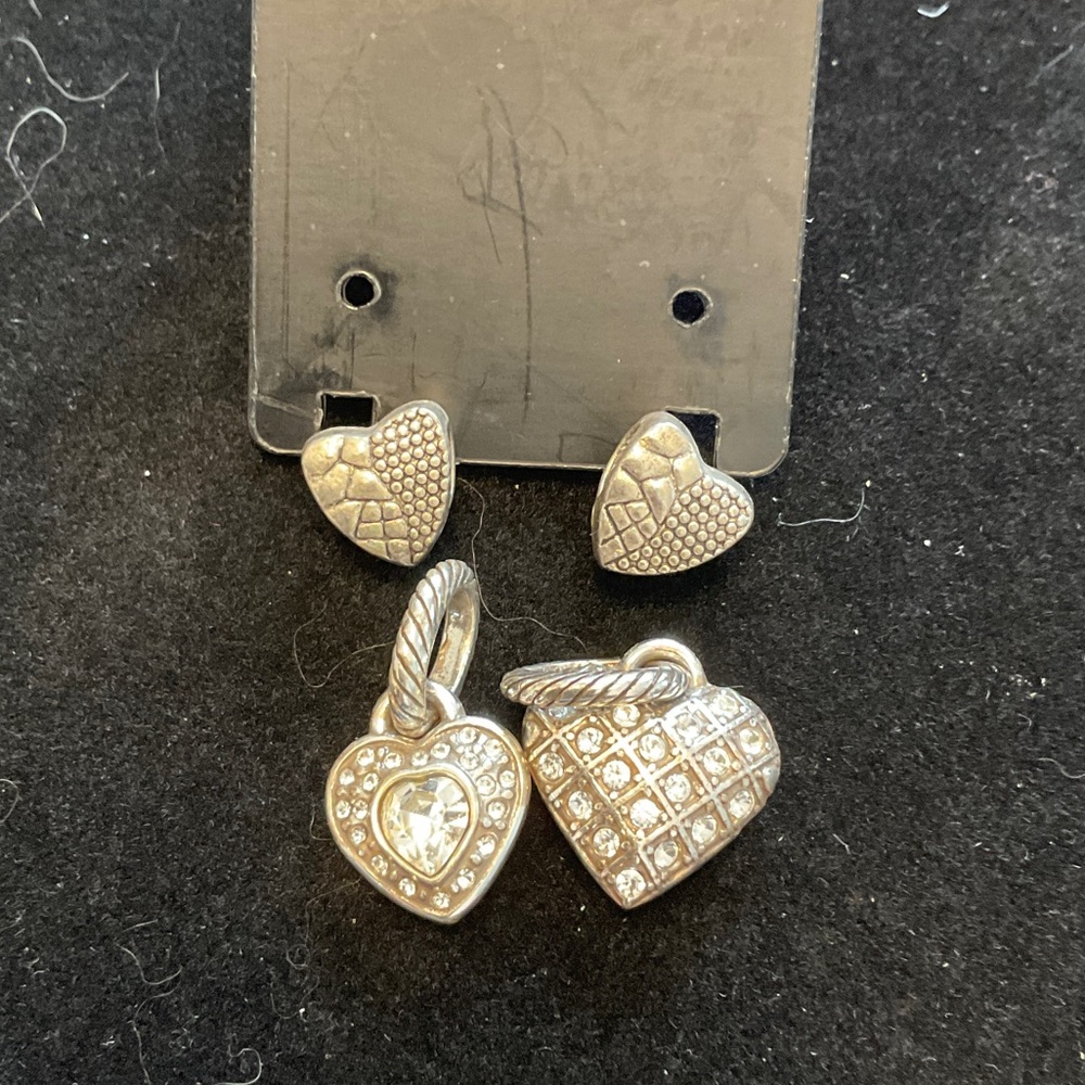 Brighton Elegant Silver Heart Charm Set
